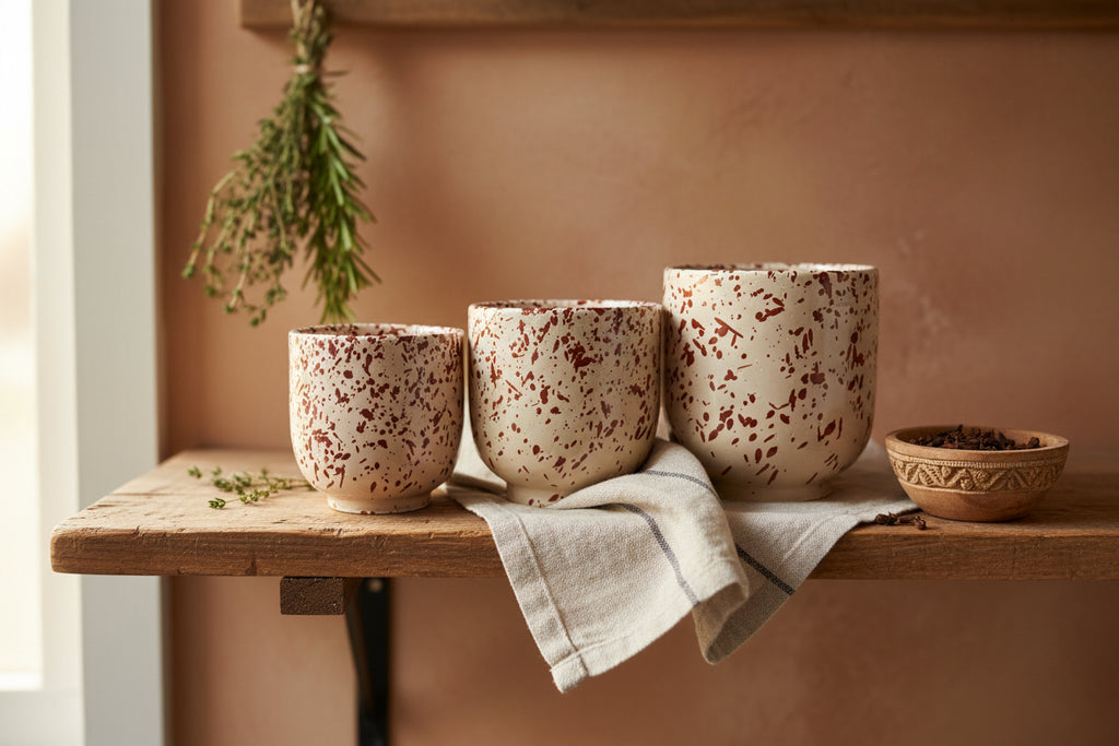 Terrazzo Line - Tasse artisanale en céramique motif moucheté
